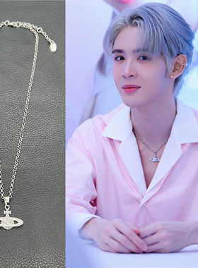 james程浩颜同款钢珍珠星球项链