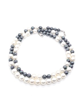 周震南黑白珍珠项链
