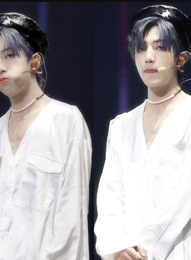 白色青春有你饰品项圈毛衣链