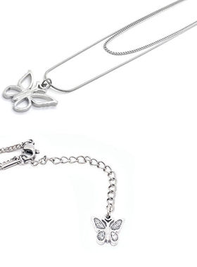 张星特同款双层镂空蝴蝶项链圈潮