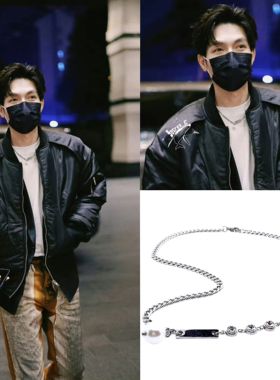 陈楚生同款简约百搭圆钻项链圈珍珠街拍潮长牌链饰品0713男团周边