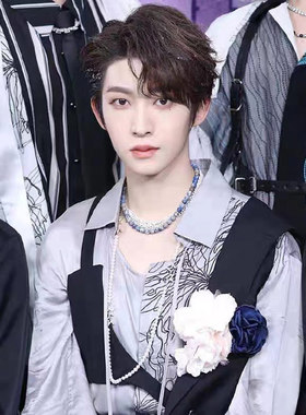 INTO1 刘宇同款缠绕篮彩帝王石白色链子项链圈国风潮酷男女锁骨链