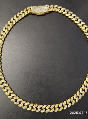 朴宰范同款五瓣花珍珠竖牌满钻古巴项链圈套装时尚潮流酷JAY PAPK