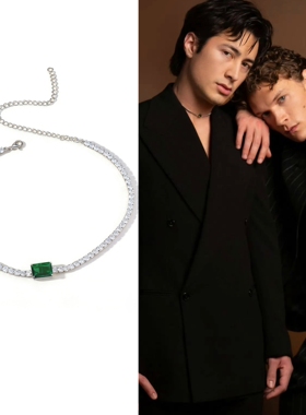 巅峰对决 哈德森威廉姆斯Hudson Williams同款绿水晶合成锆石项链