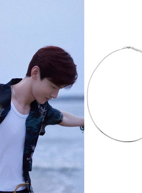 白敬亭同款方形蛇骨项链圈锁骨链