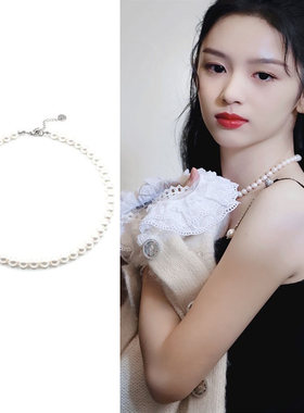 周也同款珍珠项链气质百搭in锁骨