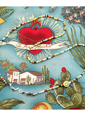 张予曦同款彩虹笑脸潮眼镜项链绳