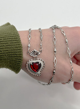 华晨宇同款花花红色爱心火星糖果项链圈时尚轻奢小众设计潮酷饰品