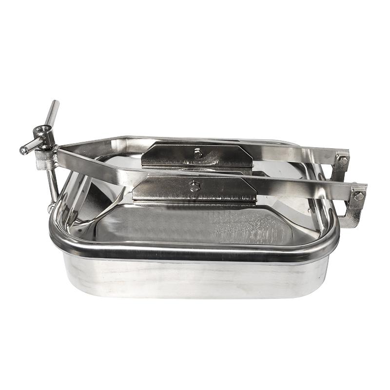 304不锈钢方形手孔人孔门投料口卫生级孔盖常压人孔长方形方人孔 - 图3