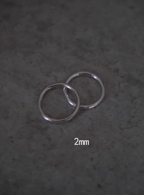 S925银1mm1.5mm2mm细线戒指闭口素圈戒指ins光面叠戴关节戒指