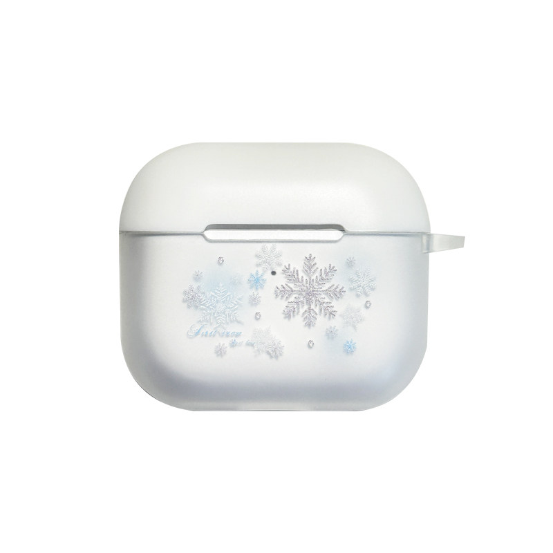 地壳说创意冬日雪花苹果耳机壳适用Airpods1/2/3/4/pro/pro2/3撞色磨砂半透可站立保护套搭配配套挂饰,淘宝优惠券,粉丝福利购,淘宝优惠卷