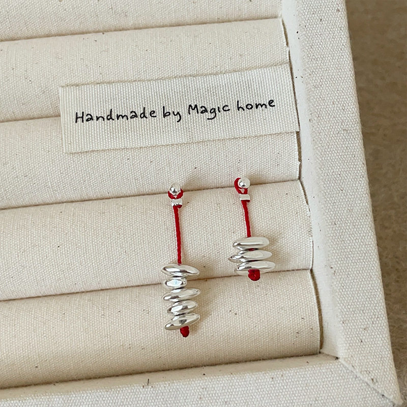 MEIRLINC 原创不对称复古红绳小众设计新中式国潮高级感独特气质,淘宝优惠券,粉丝福利购,淘宝优惠卷