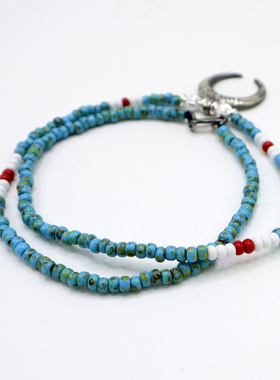 原创设计925银新月吊坠复古项链