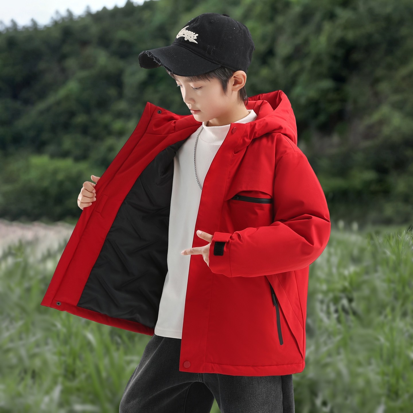 冬季男童冲锋衣外套夹棉中大童儿童加厚防风防水保暖滑雪软壳棉衣,淘宝优惠券,粉丝福利购,淘宝优惠卷