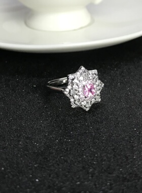 粉钻童话公主风戒指抖音直播同款