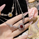 Temperament micro-studded with new diamond clavicle chain 18K gold plated