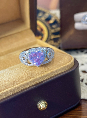 贵气原设璀璨紫宝粉宝黄宝戒指
