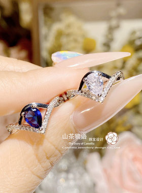 欧美镀金极简小众订婚指环女