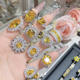 Ascher's golden diamond ring for women with colorful treasures and rich women's rings