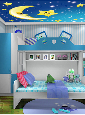 星空自粘壁画3d立体蓝天白云墙贴