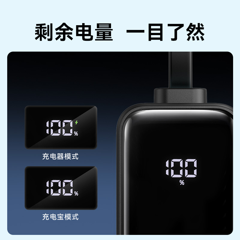 Anker安克自带线充电宝充电器数据线三合一能量棒二合一插头移动电源适配iPhone16 Pro苹果15安卓16可上飞机