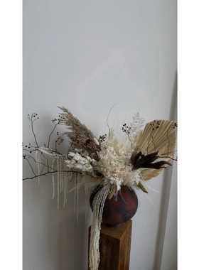 天然干花花束真花高级感永生花插花家居软装服装店侘寂风装饰摆件
