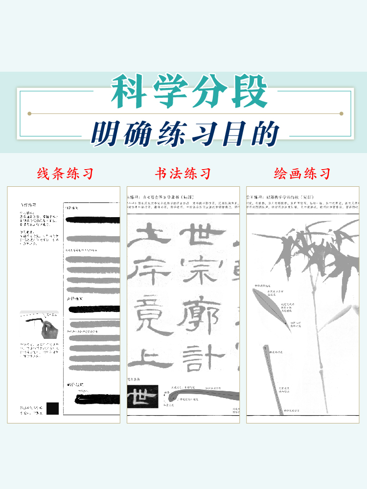 【墙裂力度】飞乐鸟书画入门毛笔控笔训练册书法国画绘画初学 - 图1