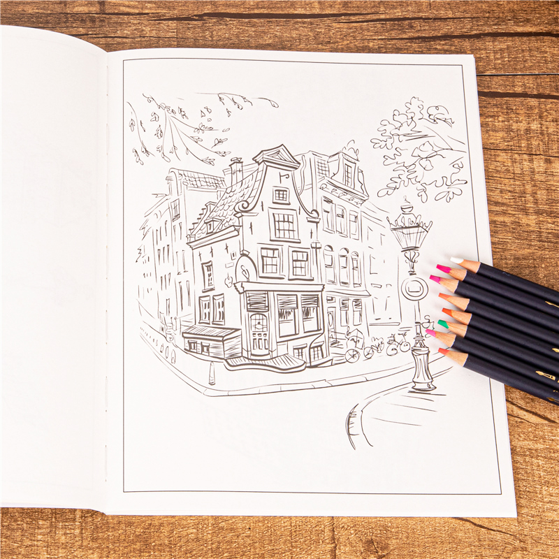 城市涂色书City Colouring Books for Adults成人风景素描涂色画 - 图2