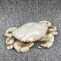 Antique jade Ming and Qing retro jade Jade Sculpture Living Room Craft Decoration Pendulum Pieces Ancient Play Old Jade Appreciating to Play Jade Crab