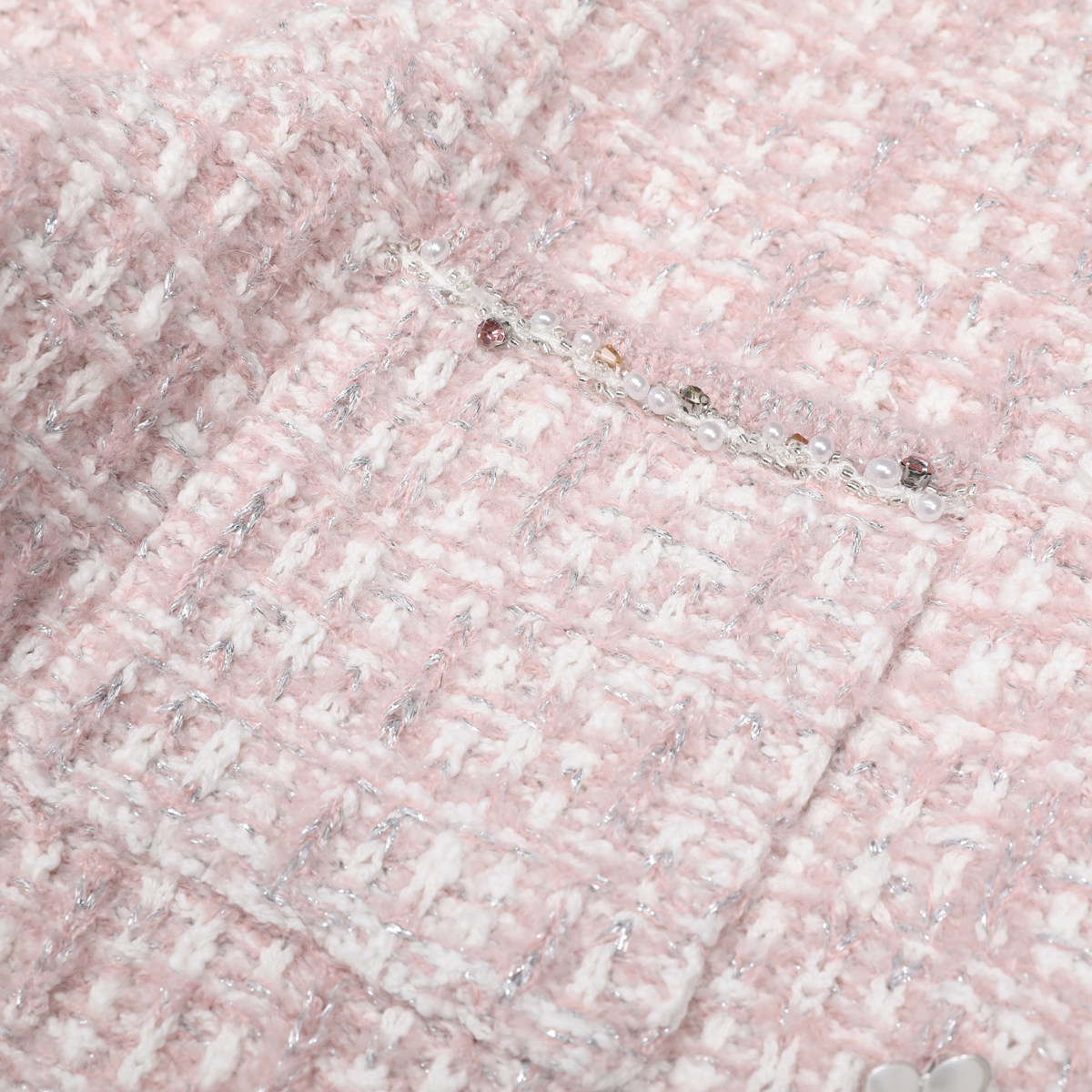 高端品质春秋新款时尚小香风钉珠名媛针织上衣+无袖连衣裙女,淘宝优惠券,粉丝福利购,淘宝优惠卷