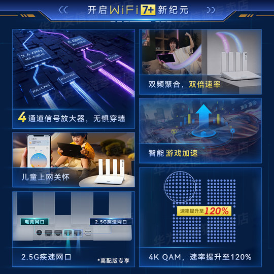 Huawei wifi7 router with four amplifiers penetrates the wall