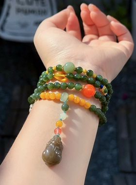 天然猫眼碧玉手串女款手链毛衣链两用轻奢小众精致感送礼一物一图