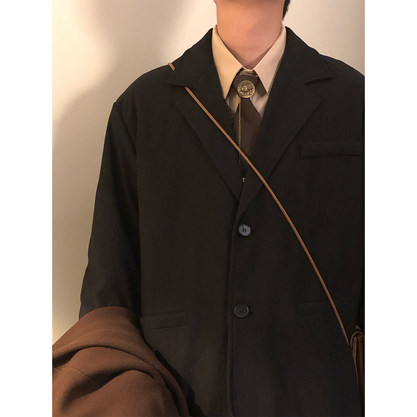 NAGAWL秋季美式复古潮牌高街痞帅宽松休闲百搭西装开衫西服外套男,淘宝优惠券,粉丝福利购,淘宝优惠卷