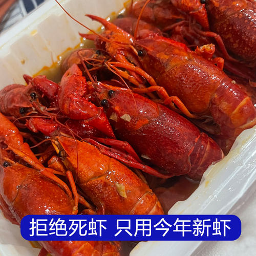 麻辣小龙虾整虾蒜蓉大虾4-6钱加热即食非龙虾尾熟食750g盒装零食-图0