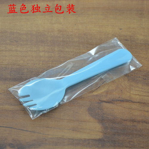一次性勺子单独包装西点叉勺 塑料勺子一次性 独立包装叉勺 - 图1