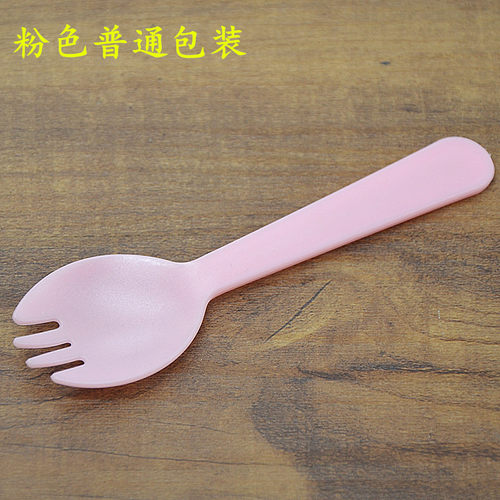 一次性勺子单独包装西点叉勺 塑料勺子一次性 独立包装叉勺 - 图0