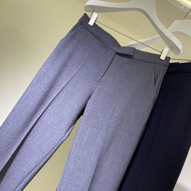 High-waisted straight-leg petite trousers slimming cigarette pipe nine-point trousers