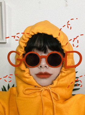 可爱good眼镜儿童翻盖墨镜ins