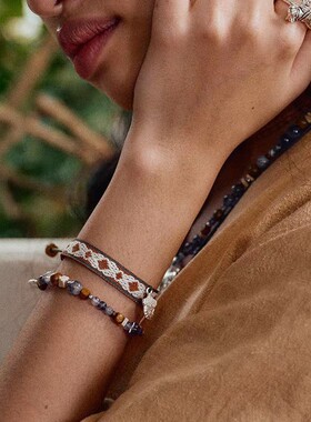 RTEP龟背竹手链新中式叠戴串珠