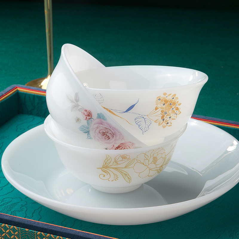 景德镇高档玉瓷餐具套装陶瓷碗盘碗具饭盘新中式结婚碗碟家用送礼,淘宝优惠券,粉丝福利购,淘宝优惠卷