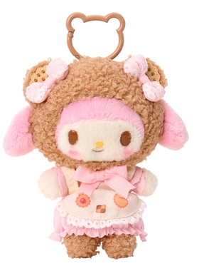 日本三丽鸥HelloKitty美乐蒂玉桂狗饼干毛绒绒小熊玩偶包包挂件