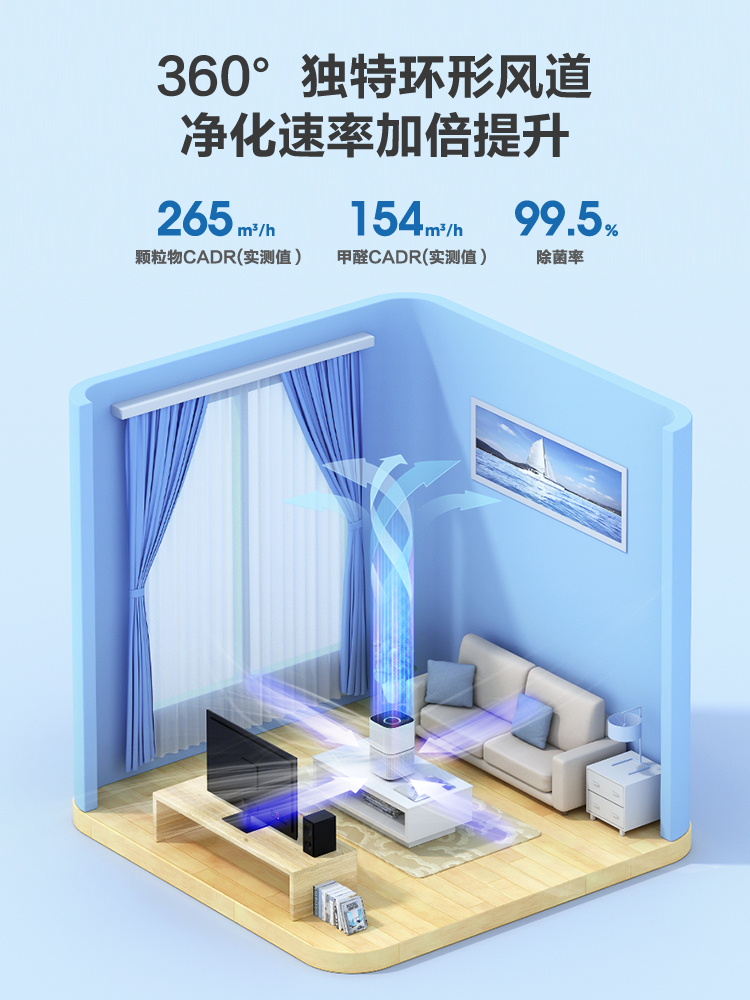 美的空气净化器旗舰店美的空气净化器家用除甲醛清新智能除菌净化机除异味除烟除霾Z12