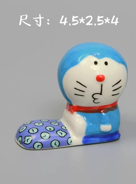 ZAKKA日式陶瓷招财猫筷子架超萌可爱小猫咪筷子托小众创意小摆件a