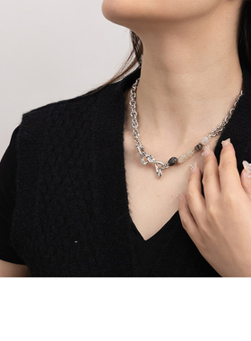 天然石项链高级感锁骨链