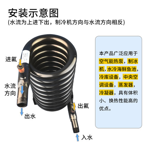 123456匹制冰机水冷空调套管蛇形冷凝器淡水散热器盘管蒸发器蛇炮-图1