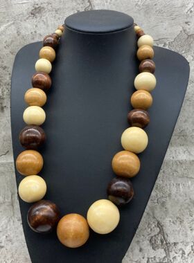 欧美跨境木珠项链现货复古度假沙滩夸张非洲亚马逊爆项坠necklace