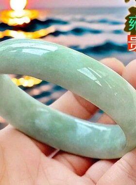 天然玉石手镯 贵州翠玉手镯飘花白玉手镯玉镯子翡翠
