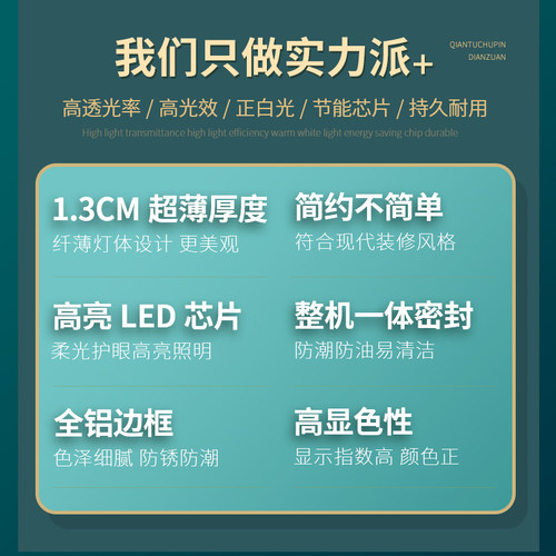 集成吊顶led平板灯30x60x300x600厨房卫生间灯铝扣板嵌入式吸顶灯 - 图0
