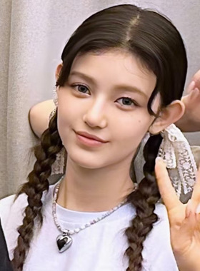 韩国小众新款 叶舒华同款 彩色串珠爱心小雏菊吊坠项链