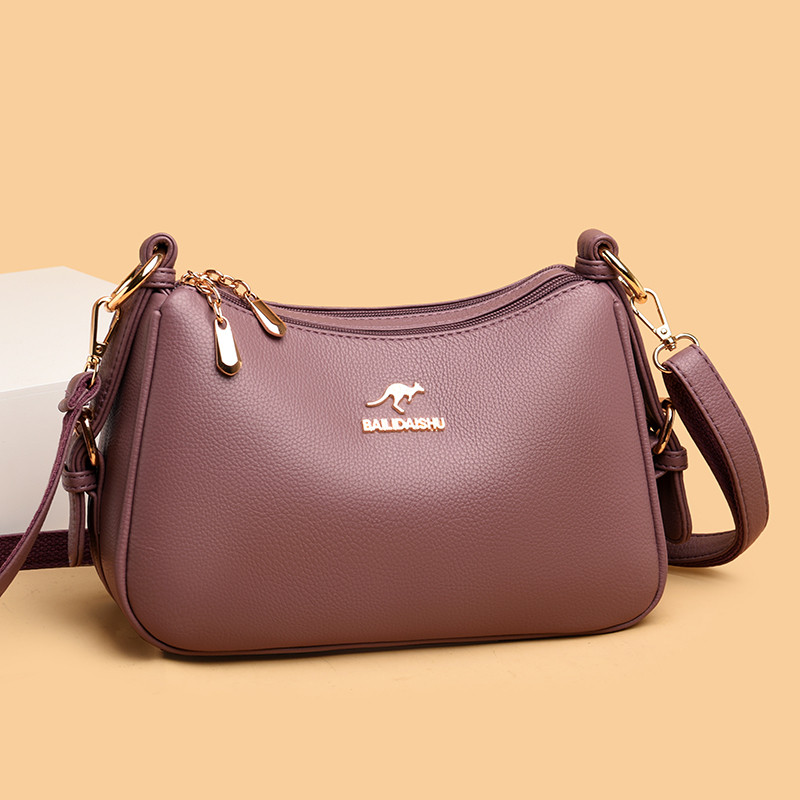 袋鼠包包女2025新款妈妈包秋冬百搭中老年真皮包大容量斜挎单肩包,淘宝优惠券,粉丝福利购,淘宝优惠卷